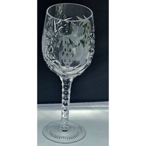 Nachtman Traube Wine Glass 7.25" grapes cut crystal star vtg notched stem